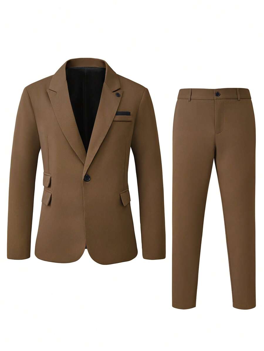 Muški poslovni set sa užim krojem, sako sa špicastim reverima i pantalone