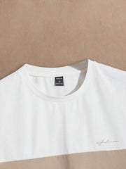 Muška ležerna letnja majica kratkih rukava sa okruglim izrezom i blok-bojama, streetwear stil