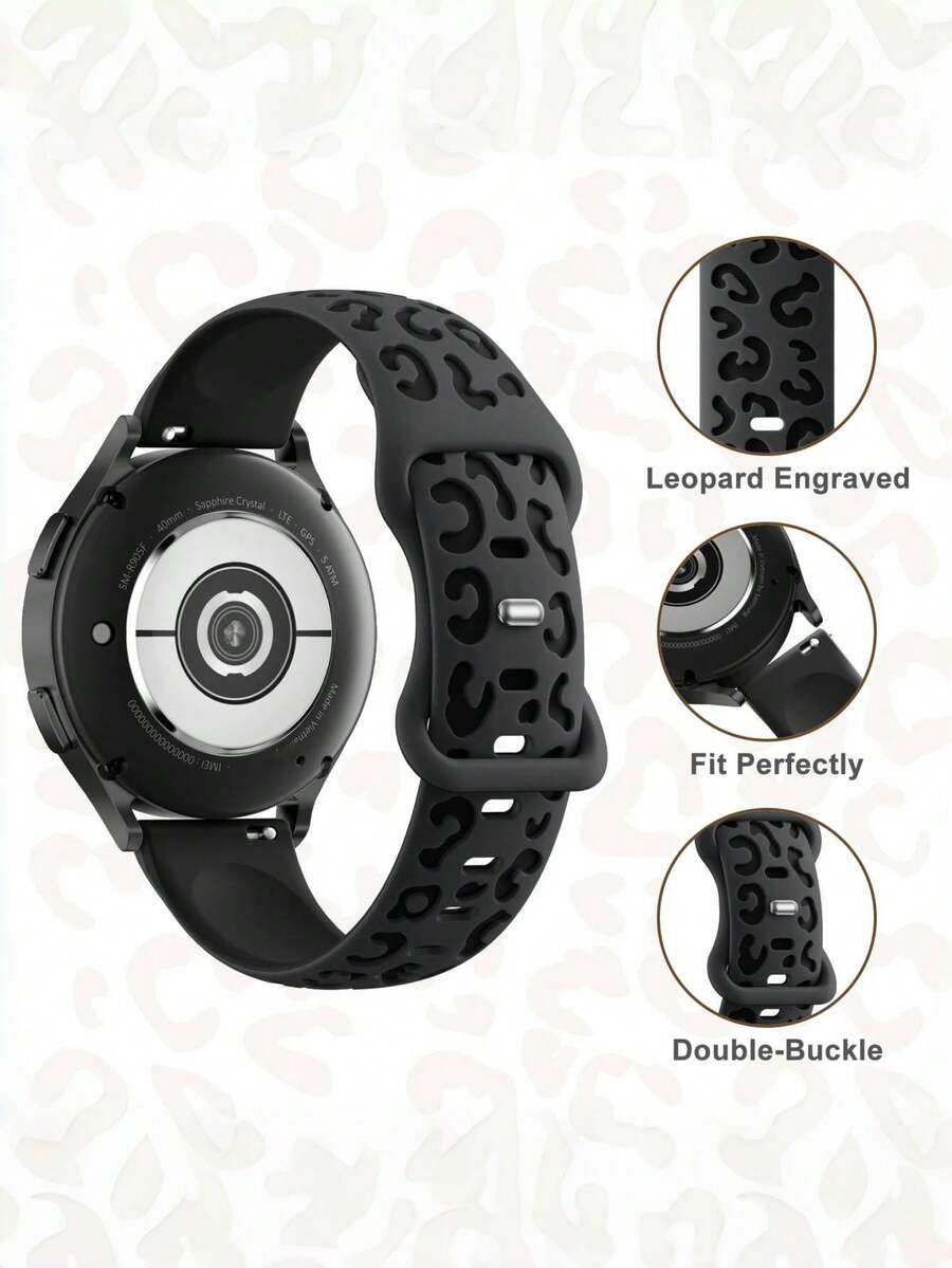 20mm dvobojna silikonska narukvica za sat sa cvetnim reljefom, kompatibilna sa Samsung Galaxy Watch 7 6 5 4 40mm 44mm/5 Pro/6 Classic 47mm/Watch 4 Classic/Active 2, 45mm/Watch 3/Watch 4 Classic 42mm 46mm Watch 6 47mm 43mm