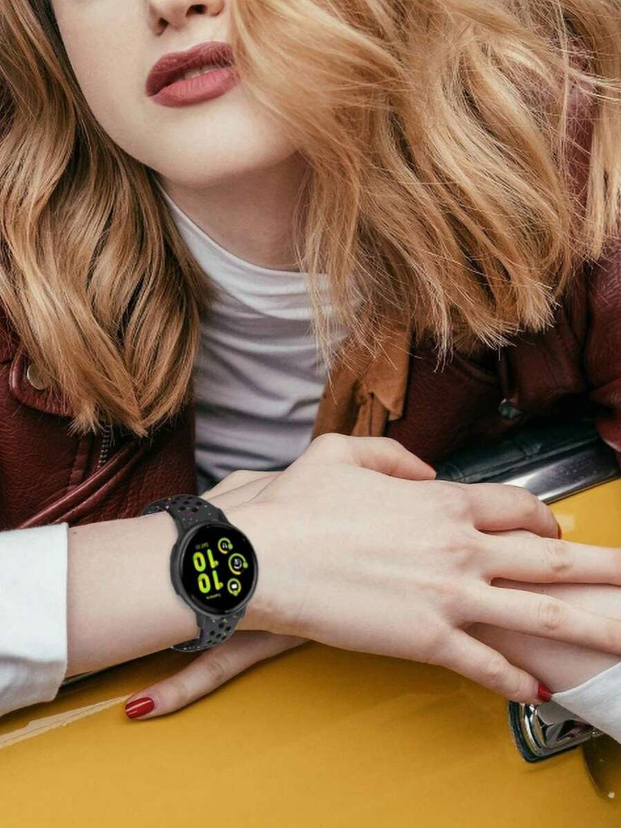 20mm dvobojna silikonska narukvica za sat sa cvetnim reljefom, kompatibilna sa Samsung Galaxy Watch 7 6 5 4 40mm 44mm/5 Pro/6 Classic 47mm/Watch 4 Classic/Active 2, 45mm/Watch 3/Watch 4 Classic 42mm 46mm Watch 6 47mm 43mm