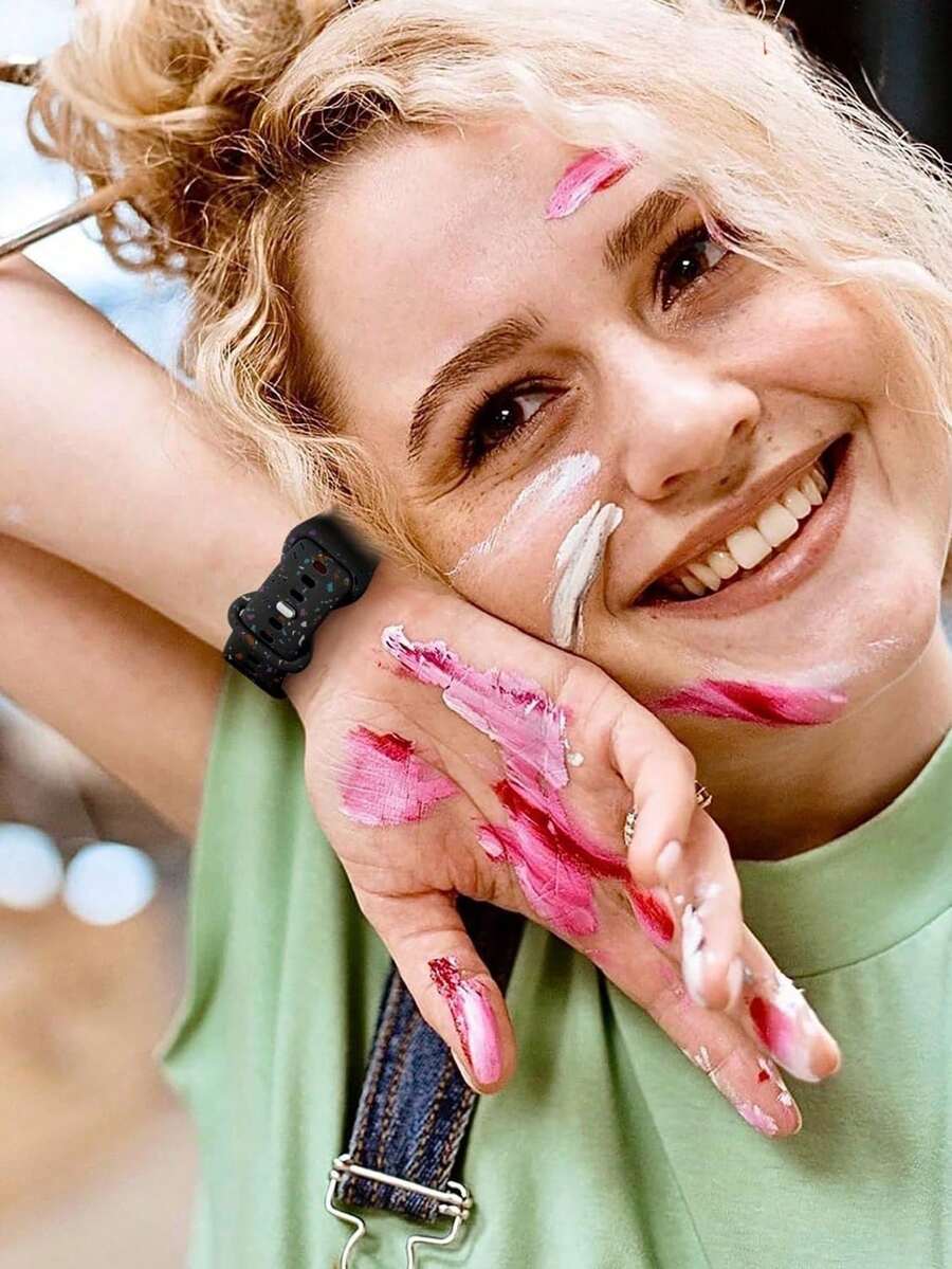 20mm dvobojna silikonska narukvica za sat sa cvetnim reljefom, kompatibilna sa Samsung Galaxy Watch 7 6 5 4 40mm 44mm/5 Pro/6 Classic 47mm/Watch 4 Classic/Active 2, 45mm/Watch 3/Watch 4 Classic 42mm 46mm Watch 6 47mm 43mm
