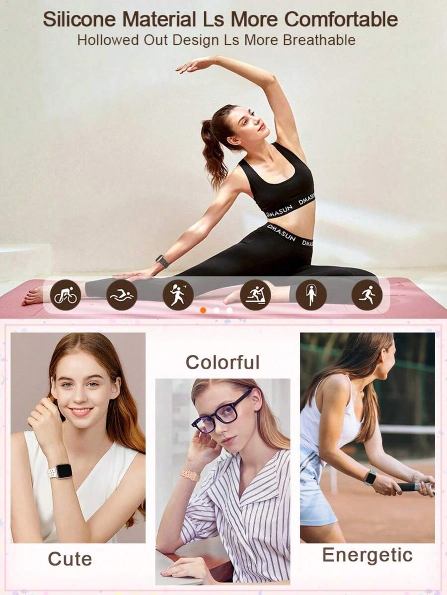 20mm dvobojna silikonska narukvica za sat sa cvetnim reljefom, kompatibilna sa Samsung Galaxy Watch 7 6 5 4 40mm 44mm/5 Pro/6 Classic 47mm/Watch 4 Classic/Active 2, 45mm/Watch 3/Watch 4 Classic 42mm 46mm Watch 6 47mm 43mm