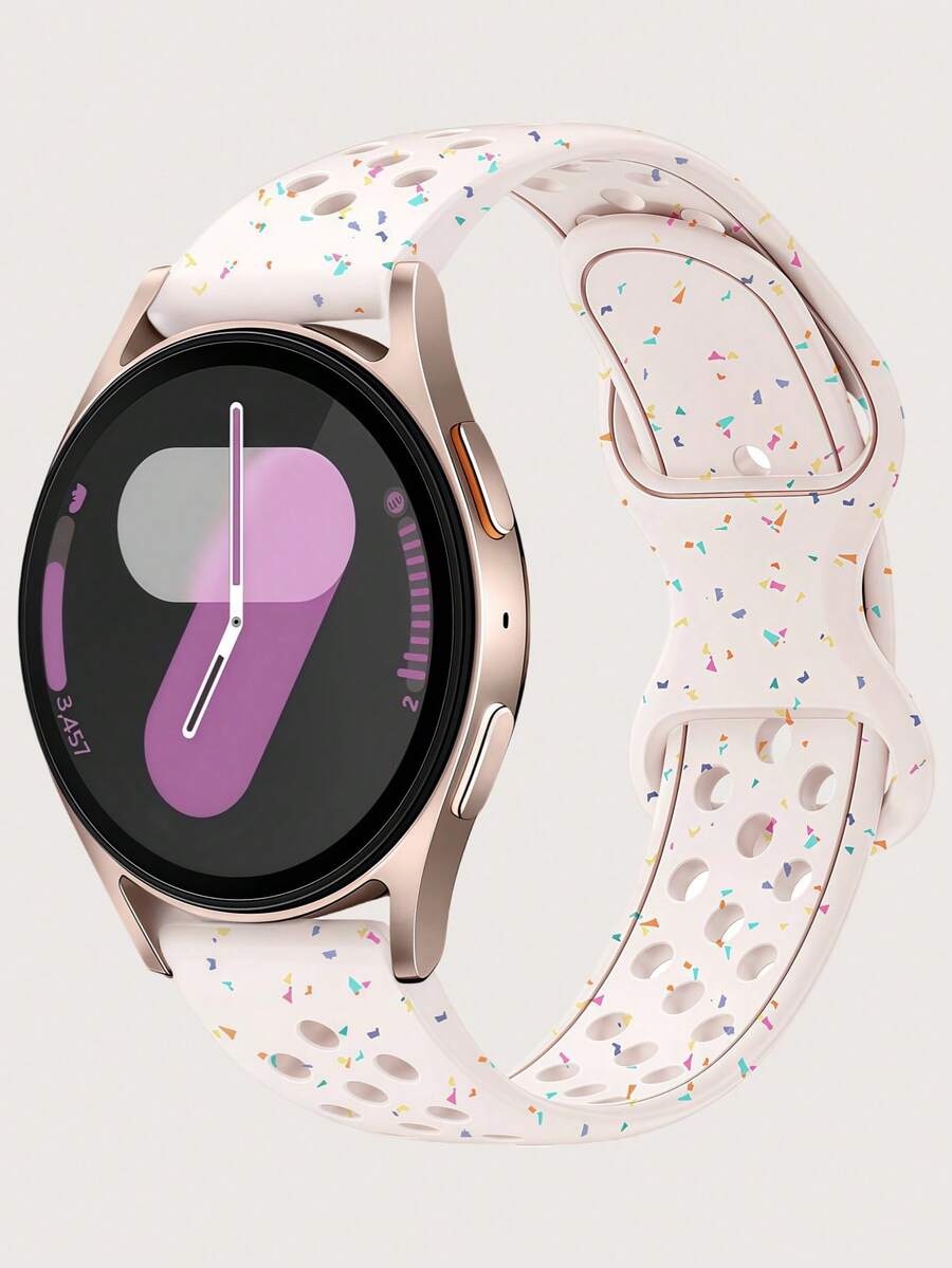 20mm dvobojna silikonska narukvica za sat sa cvetnim reljefom, kompatibilna sa Samsung Galaxy Watch 7 6 5 4 40mm 44mm/5 Pro/6 Classic 47mm/Watch 4 Classic/Active 2, 45mm/Watch 3/Watch 4 Classic 42mm 46mm Watch 6 47mm 43mm
