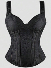 Ženski korset top sa dvostrukim kaišem , jacquard vintage seksi bodi
