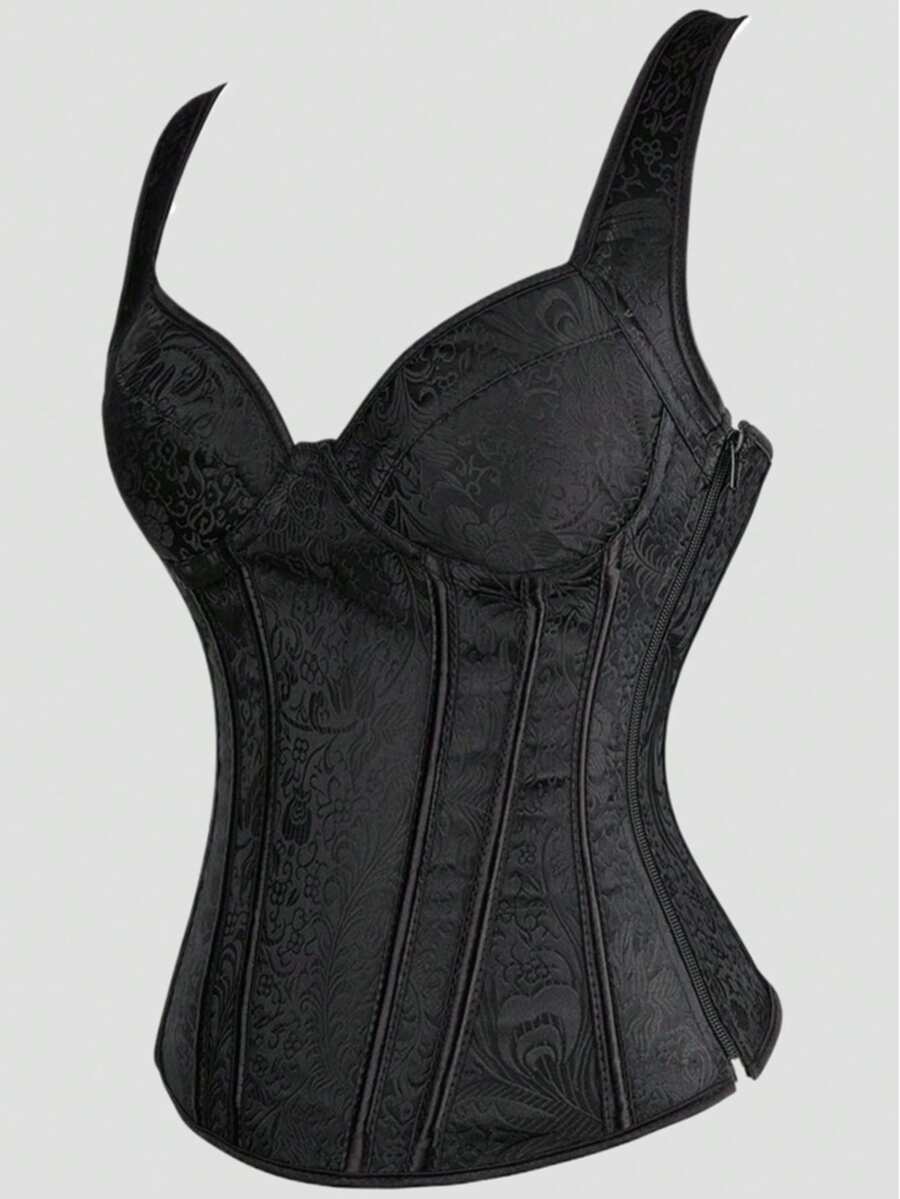 Ženski korset top sa dvostrukim kaišem , jacquard vintage seksi bodi