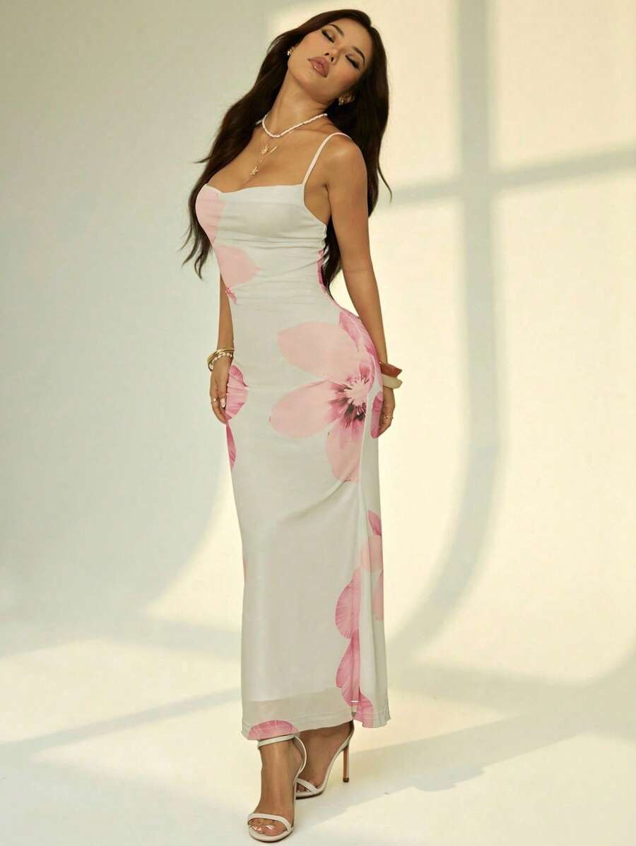 Halter Maxi Haljina sa Cvetnim Printom