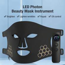 Hailicare 72 LED Light Therapy Face Mask, 4 Color Facial Beauty Mask With Adjustable Timer For Skin Care & Daily Beauty Routine
