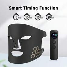 Hailicare 72 LED Light Therapy Face Mask, 4 Color Facial Beauty Mask With Adjustable Timer For Skin Care & Daily Beauty Routine