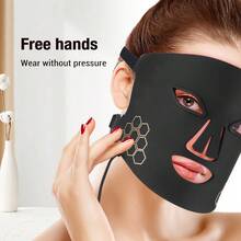 Hailicare 72 LED Light Therapy Face Mask, 4 Color Facial Beauty Mask With Adjustable Timer For Skin Care & Daily Beauty Routine