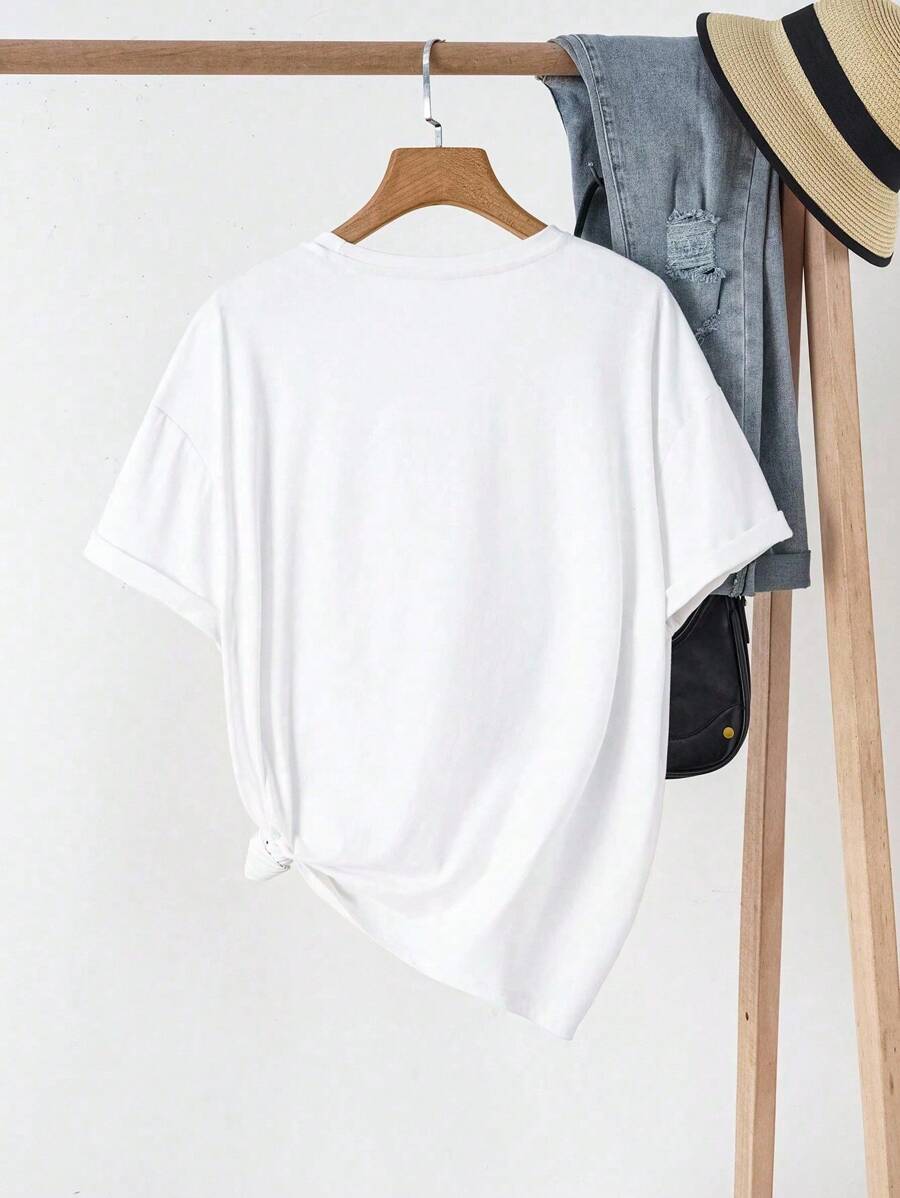 Ženska majica plus size ležerna  elegantan luksuzan dizajn sa sjajnim zlatnim printom