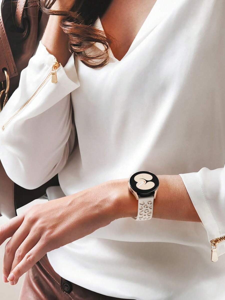 20mm dvobojna silikonska narukvica za sat sa cvetnim reljefom, kompatibilna sa Samsung Galaxy Watch 7 6 5 4 40mm 44mm/5 Pro/6 Classic 47mm/Watch 4 Classic/Active 2, 45mm/Watch 3/Watch 4 Classic 42mm 46mm Watch 6 47mm 43mm