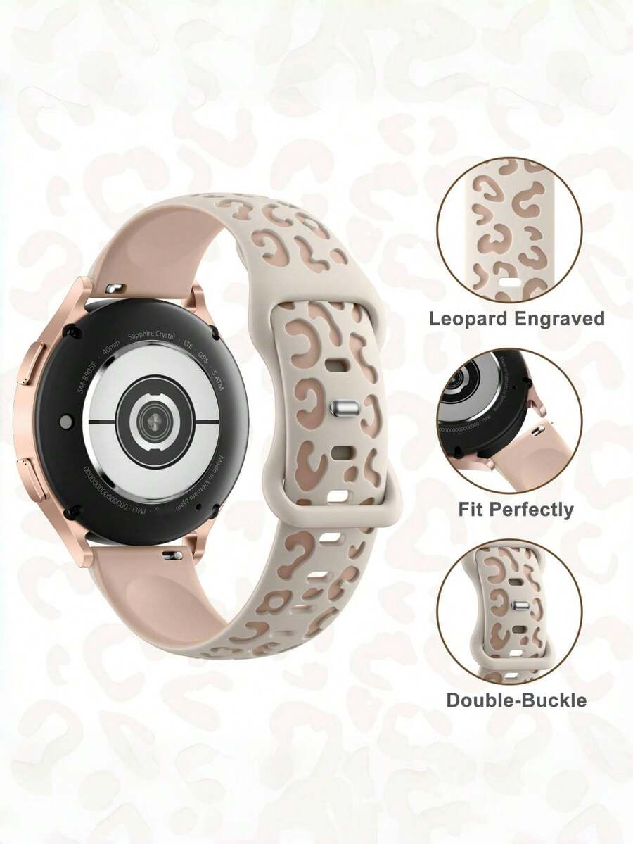 20mm dvobojna silikonska narukvica za sat sa cvetnim reljefom, kompatibilna sa Samsung Galaxy Watch 7 6 5 4 40mm 44mm/5 Pro/6 Classic 47mm/Watch 4 Classic/Active 2, 45mm/Watch 3/Watch 4 Classic 42mm 46mm Watch 6 47mm 43mm