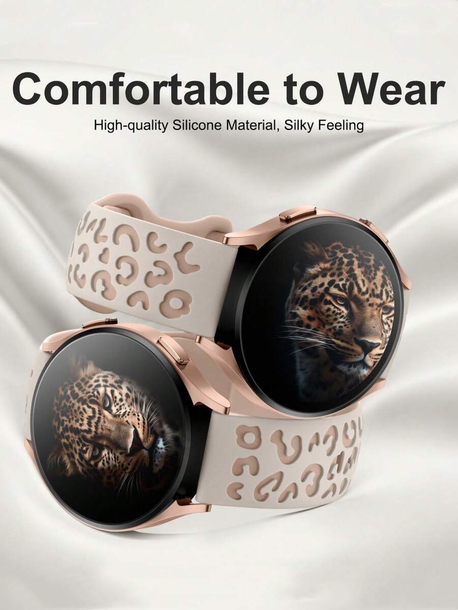 20mm dvobojna silikonska narukvica za sat sa cvetnim reljefom, kompatibilna sa Samsung Galaxy Watch 7 6 5 4 40mm 44mm/5 Pro/6 Classic 47mm/Watch 4 Classic/Active 2, 45mm/Watch 3/Watch 4 Classic 42mm 46mm Watch 6 47mm 43mm