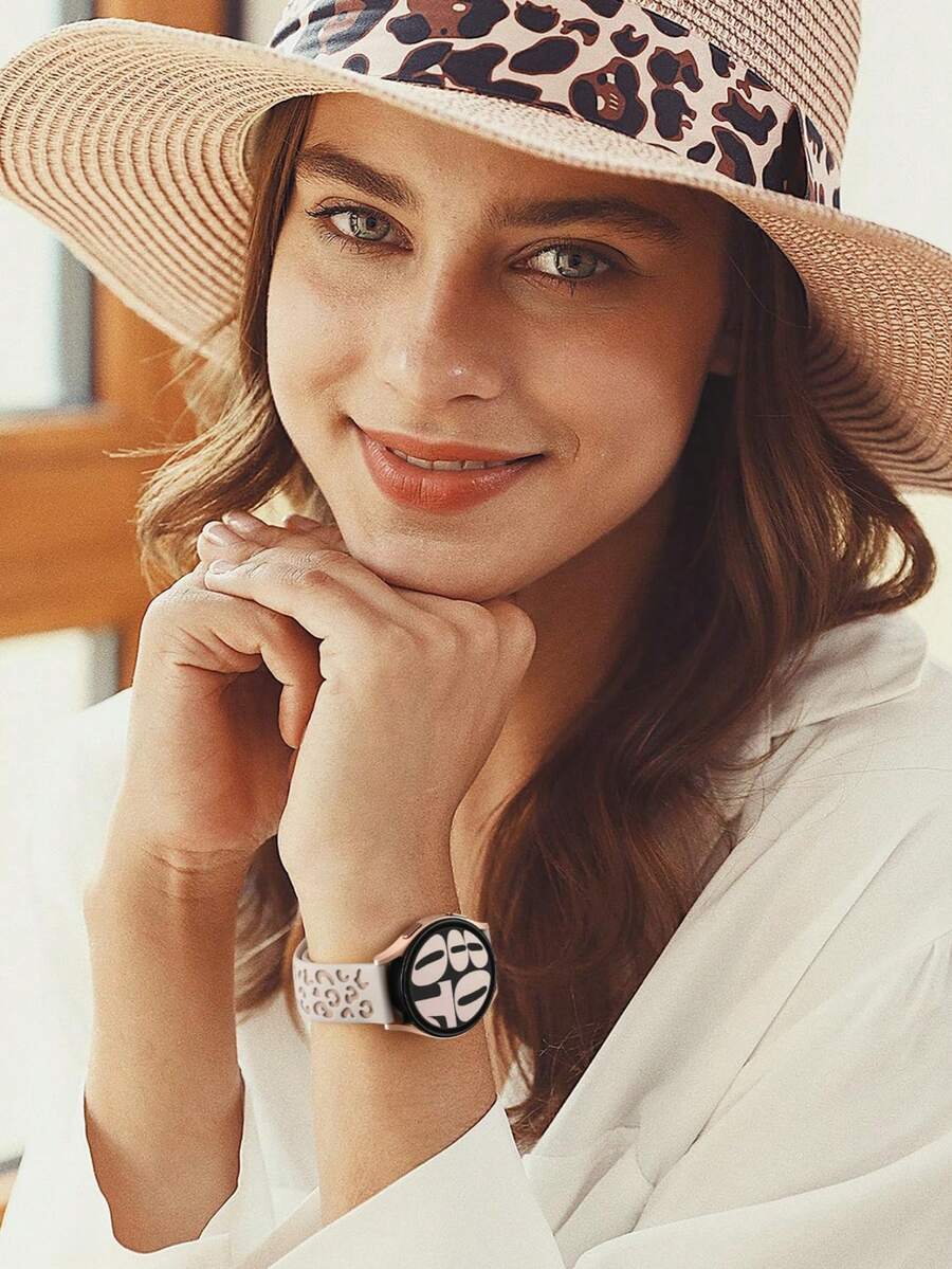 20mm dvobojna silikonska narukvica za sat sa cvetnim reljefom, kompatibilna sa Samsung Galaxy Watch 7 6 5 4 40mm 44mm/5 Pro/6 Classic 47mm/Watch 4 Classic/Active 2, 45mm/Watch 3/Watch 4 Classic 42mm 46mm Watch 6 47mm 43mm