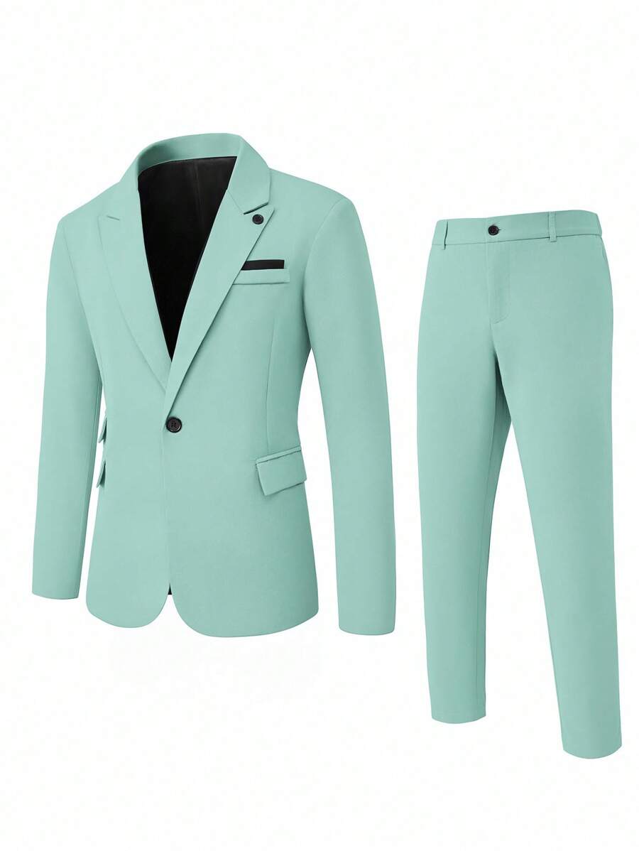 Muški poslovni set sa užim krojem, sako sa špicastim reverima i pantalone