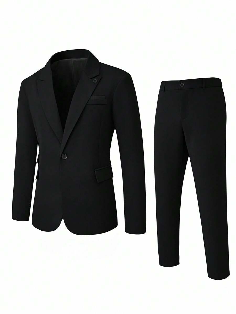 Muški poslovni set sa užim krojem, sako sa špicastim reverima i pantalone