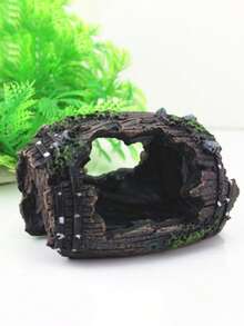 1pc Bucket Aquarium Decor, Small Fish Hiding Cave, Broken Bucket Underwater Landscape, Aquarium Accessories, Glass Fish Tank Decoration, Resin, Bucket, Aquarium Landscape, Ornament