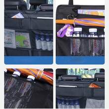 1pc Car Trunk Storage Mesh Bag, Organizer Compartment Holder For SUV, MPV, Rear Seat, For Umbrella, Racket