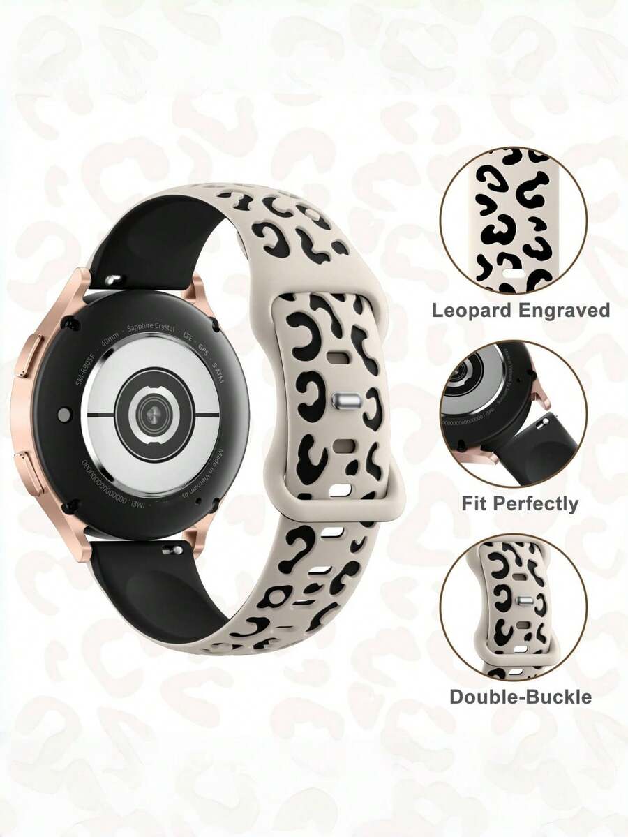 20mm dvobojna silikonska narukvica za sat sa cvetnim reljefom, kompatibilna sa Samsung Galaxy Watch 7 6 5 4 40mm 44mm/5 Pro/6 Classic 47mm/Watch 4 Classic/Active 2, 45mm/Watch 3/Watch 4 Classic 42mm 46mm Watch 6 47mm 43mm