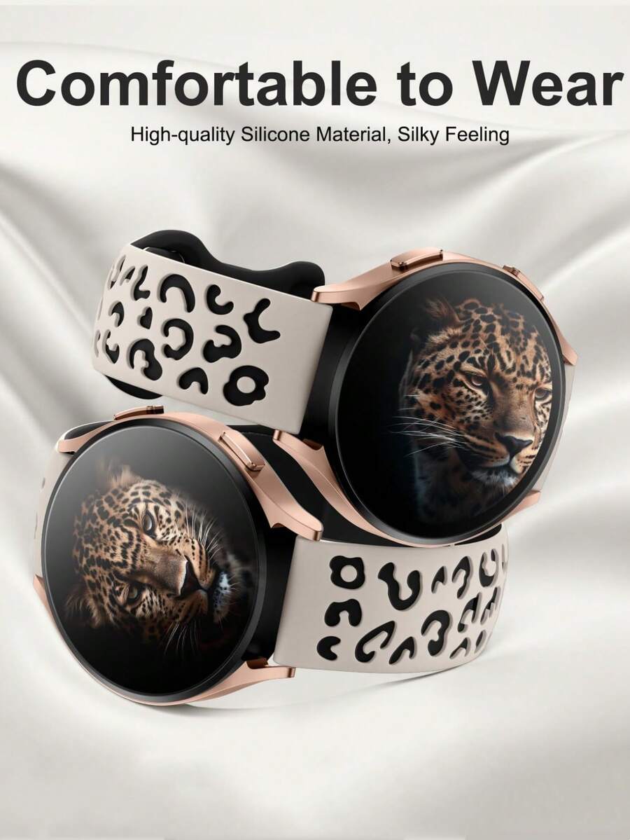 20mm dvobojna silikonska narukvica za sat sa cvetnim reljefom, kompatibilna sa Samsung Galaxy Watch 7 6 5 4 40mm 44mm/5 Pro/6 Classic 47mm/Watch 4 Classic/Active 2, 45mm/Watch 3/Watch 4 Classic 42mm 46mm Watch 6 47mm 43mm