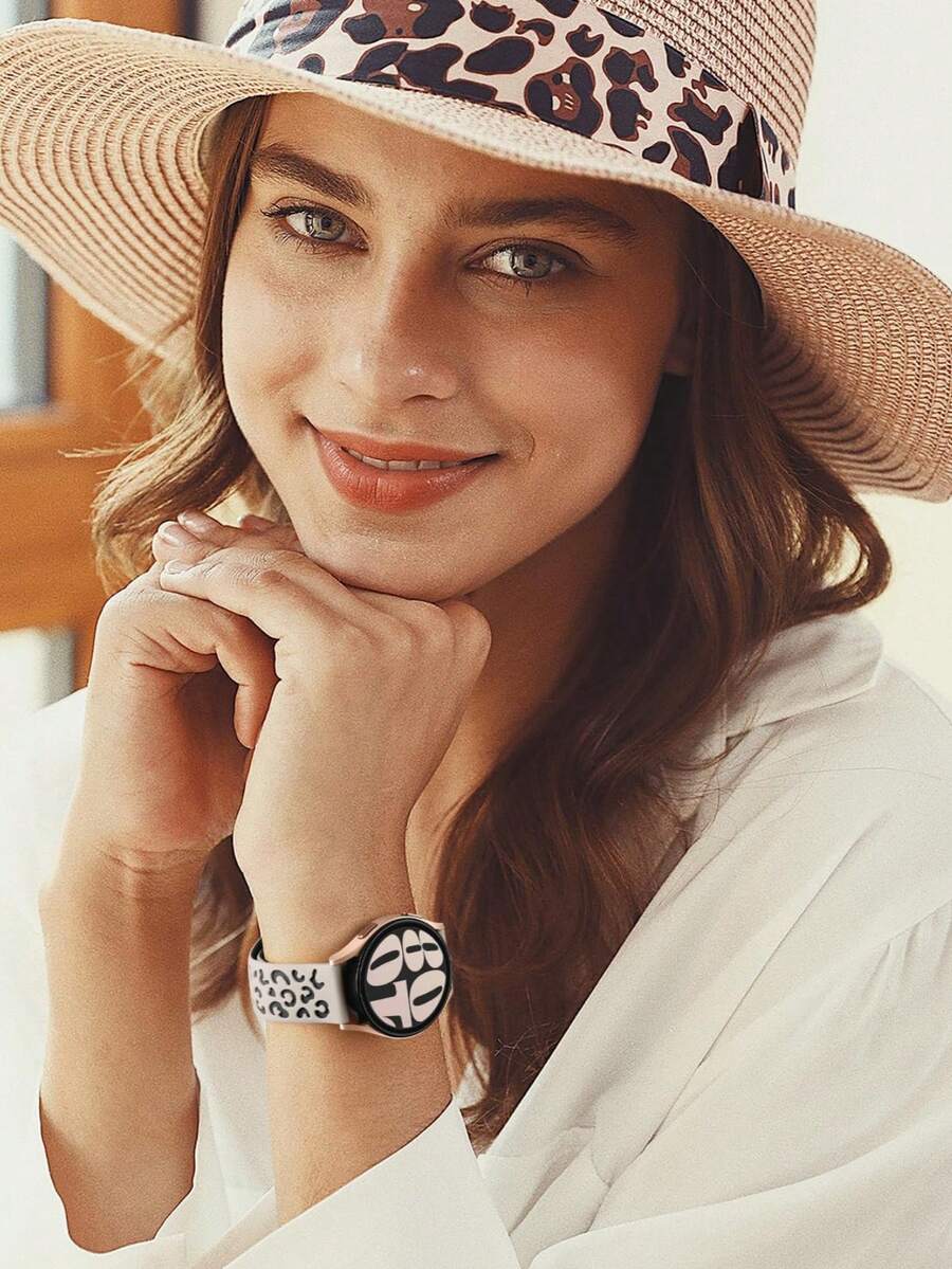 20mm dvobojna silikonska narukvica za sat sa cvetnim reljefom, kompatibilna sa Samsung Galaxy Watch 7 6 5 4 40mm 44mm/5 Pro/6 Classic 47mm/Watch 4 Classic/Active 2, 45mm/Watch 3/Watch 4 Classic 42mm 46mm Watch 6 47mm 43mm