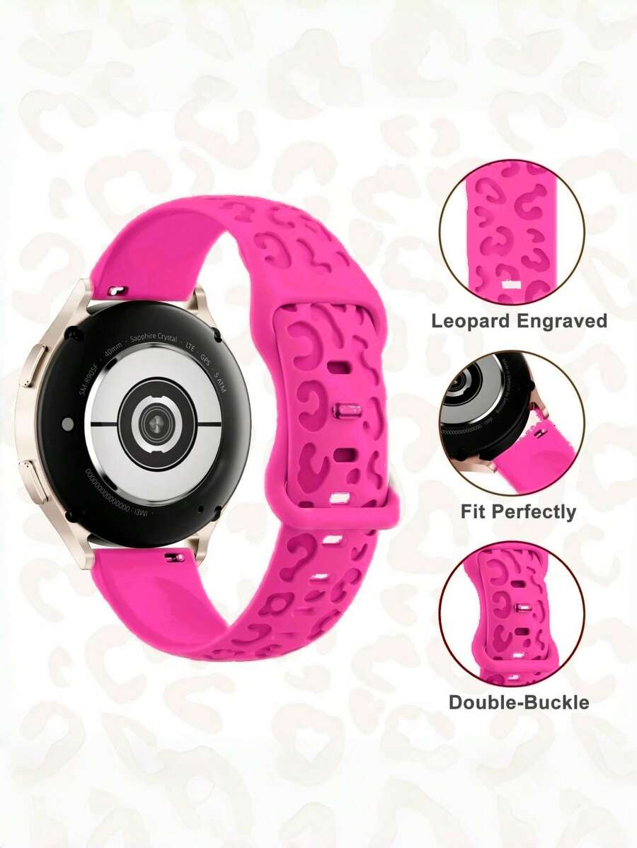 20mm dvobojna silikonska narukvica za sat sa cvetnim reljefom, kompatibilna sa Samsung Galaxy Watch 7 6 5 4 40mm 44mm/5 Pro/6 Classic 47mm/Watch 4 Classic/Active 2, 45mm/Watch 3/Watch 4 Classic 42mm 46mm Watch 6 47mm 43mm