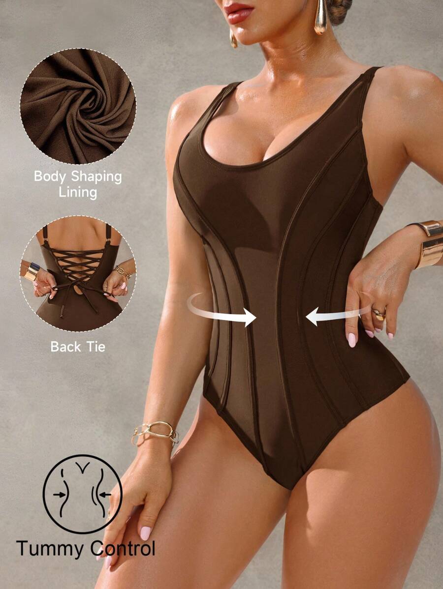Shapewave Ženski kupaćii kostim sa kontrolom stomaka elegantan i ležeran