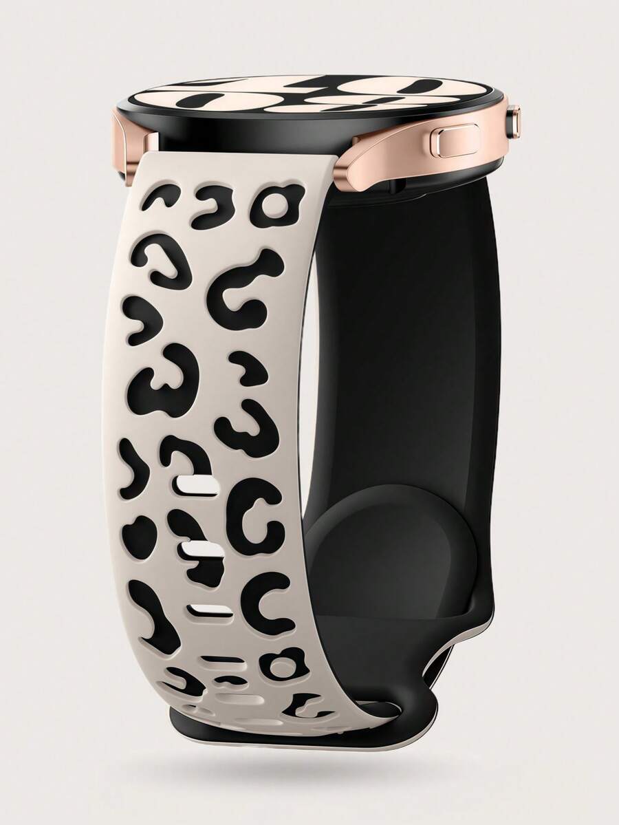 20mm dvobojna silikonska narukvica za sat sa cvetnim reljefom, kompatibilna sa Samsung Galaxy Watch 7 6 5 4 40mm 44mm/5 Pro/6 Classic 47mm/Watch 4 Classic/Active 2, 45mm/Watch 3/Watch 4 Classic 42mm 46mm Watch 6 47mm 43mm