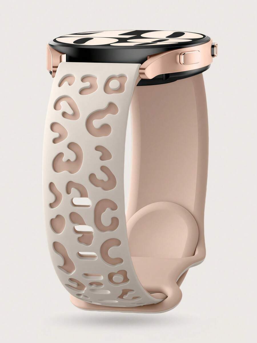 20mm dvobojna silikonska narukvica za sat sa cvetnim reljefom, kompatibilna sa Samsung Galaxy Watch 7 6 5 4 40mm 44mm/5 Pro/6 Classic 47mm/Watch 4 Classic/Active 2, 45mm/Watch 3/Watch 4 Classic 42mm 46mm Watch 6 47mm 43mm