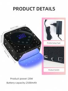 Rechargeable Cordless UV LED Nail Lamp, Nail Dryer For Gel Polish Curing, 5 Timer Settings, Auto Sensor Professional Quick Dry Nail Light For Salon And Home Use