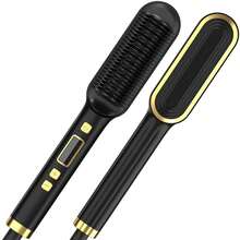 Ceramic Straightening Brush, With LCD Display And Adjustable Temperature, Suitable For All Hair Types, Anti-Scald Teeth Design, Creates Smooth And Frizz-Free Hair - The Perfect Gift For Women
