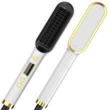Ceramic Straightening Brush, With LCD Display And Adjustable Temperature, Suitable For All Hair Types, Anti-Scald Teeth Design, Creates Smooth And Frizz-Free Hair - The Perfect Gift For Women