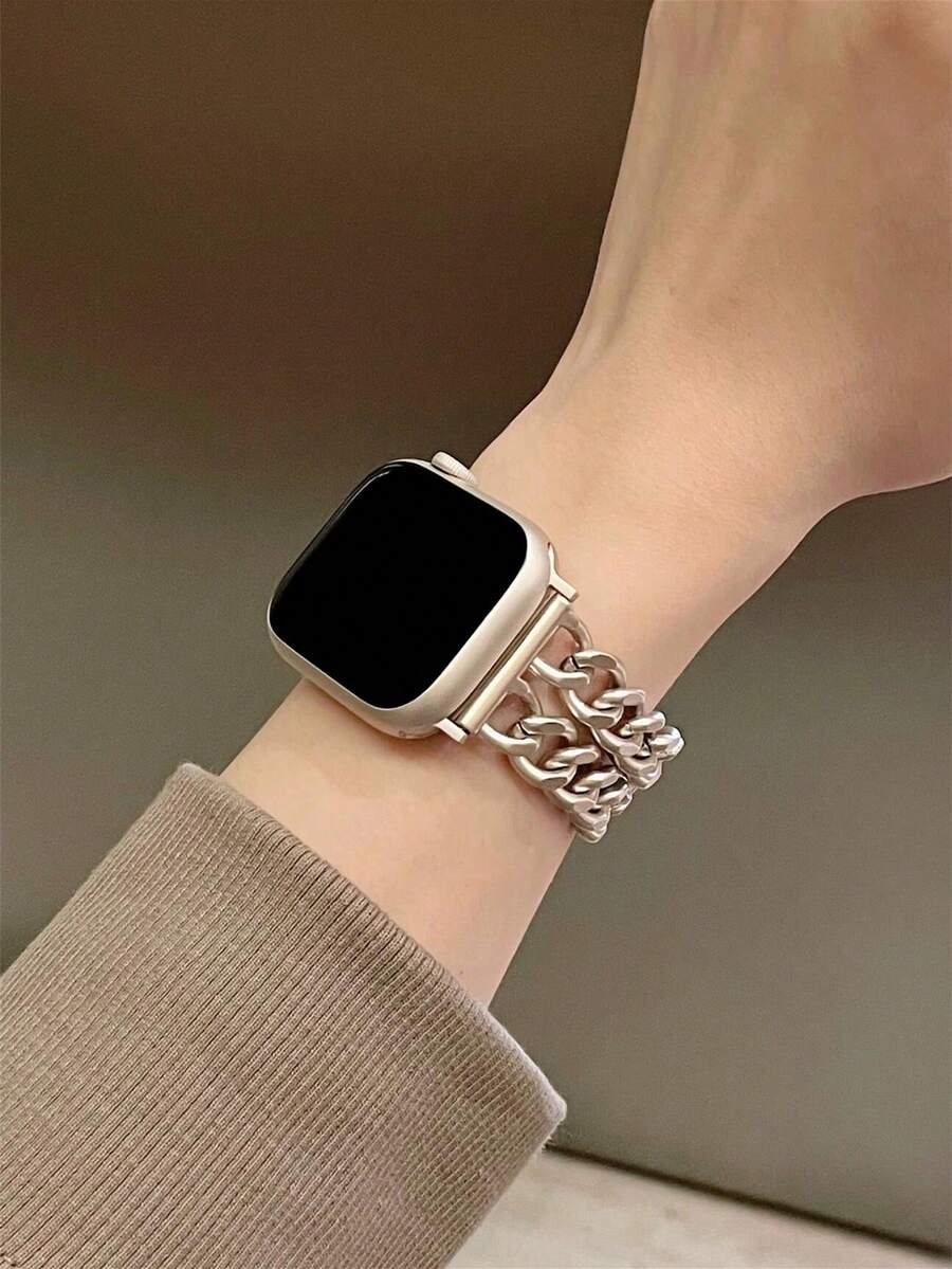 Ženska narukvica za sat od nerđajućeg čelika i kože, kompatibilna sa Apple Watch 42mm, 38mm, 40mm, 41mm, 44mm, 45mm, 46mm, 49mm
