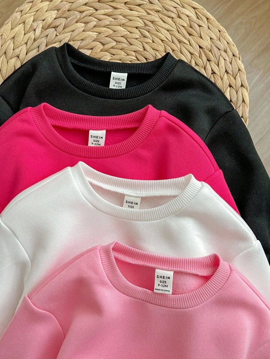 3 kom/set slatki dugi duks za bebe devojčice sa cvetnim dezenom i jednobojnim detaljima
