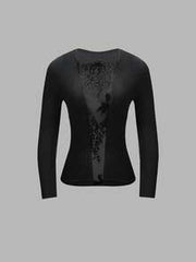 Women's Lace Patchwork Sheer Lace Splice T-Shirt