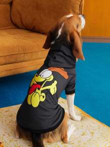 GARFIELD | SHEIN 1pc Dog Print Pet Hooded Sweatshirt, Cat Clothes, Dog Clothes, Sizes XXS-XXXXL, Extra Small, Extra Large