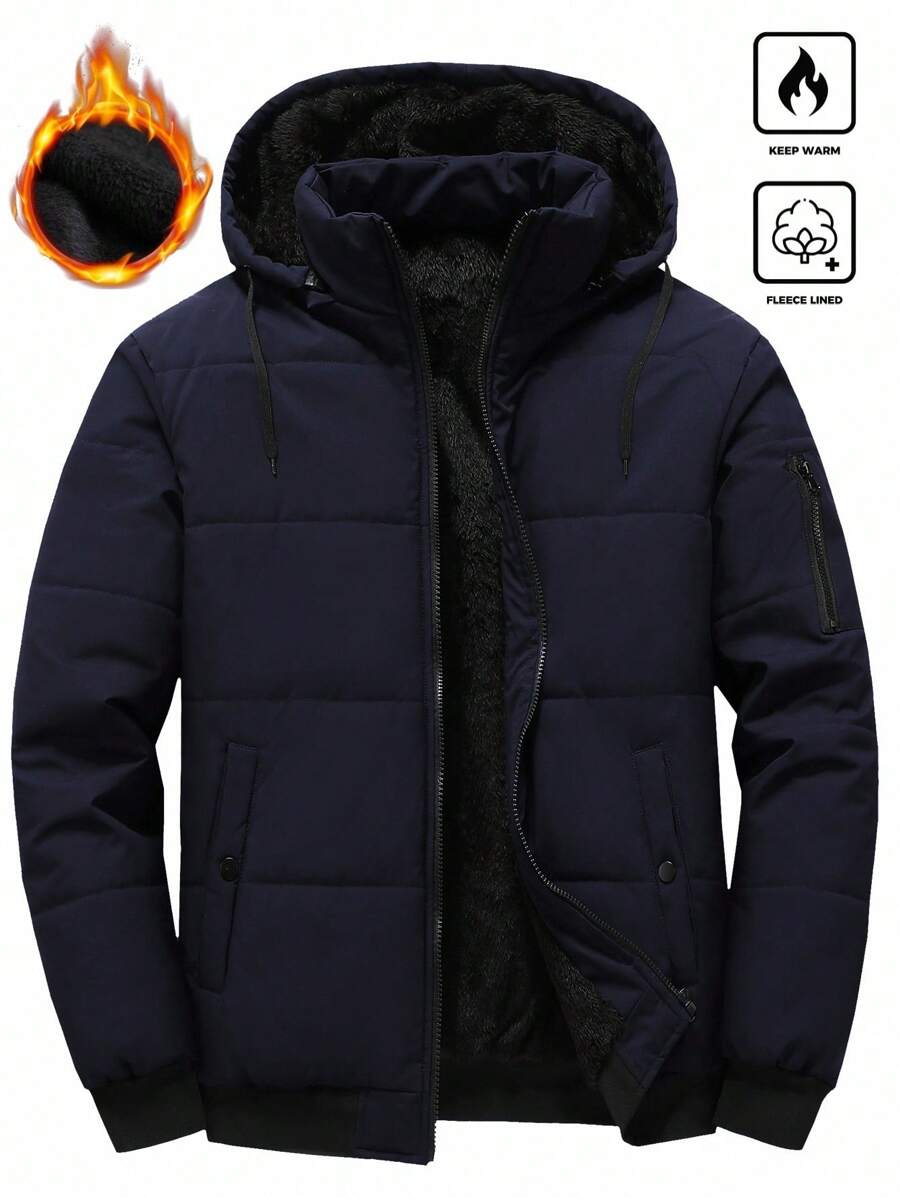 Muški dugi topli  outdoor kaput sa punjenjem za zimu, sa kapuljačom