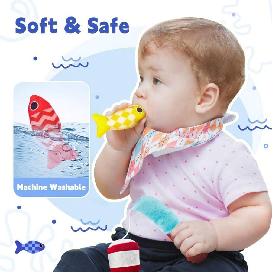 Montessori igračke 10 u 1 set za pecanje od tkanine dizajniran za bebe od 1 godine