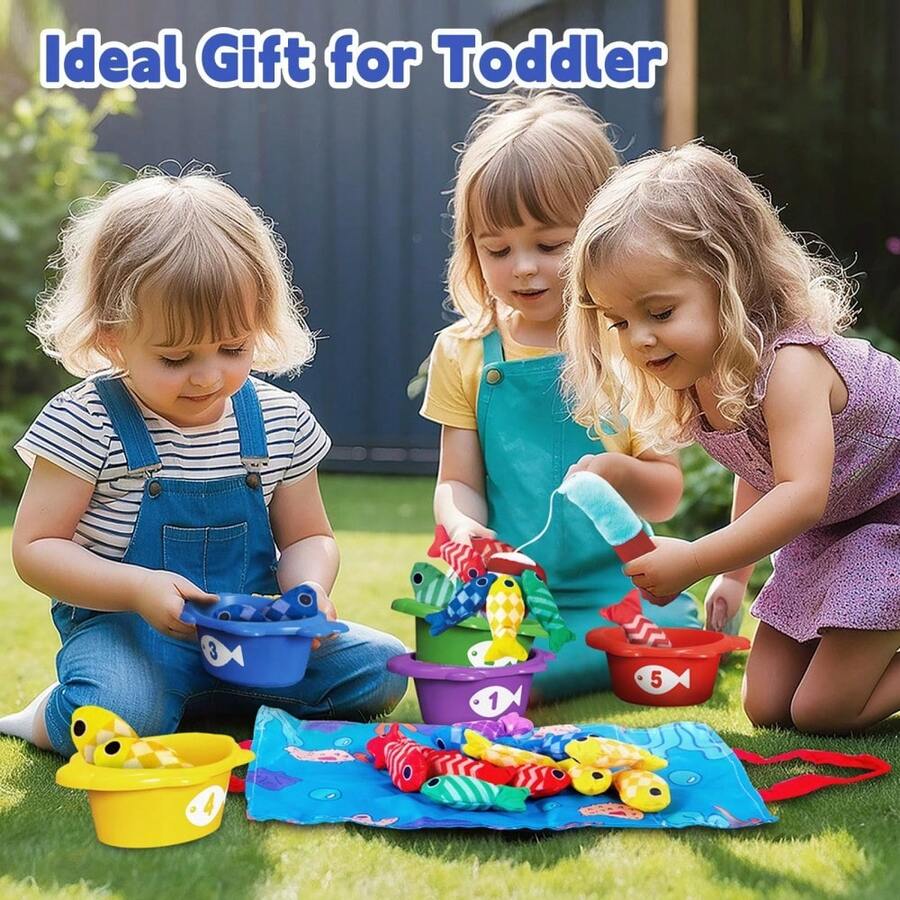 Montessori igračke 10 u 1 set za pecanje od tkanine dizajniran za bebe od 1 godine
