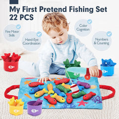 Montessori igračke 10 u 1 set za pecanje od tkanine dizajniran za bebe od 1 godine