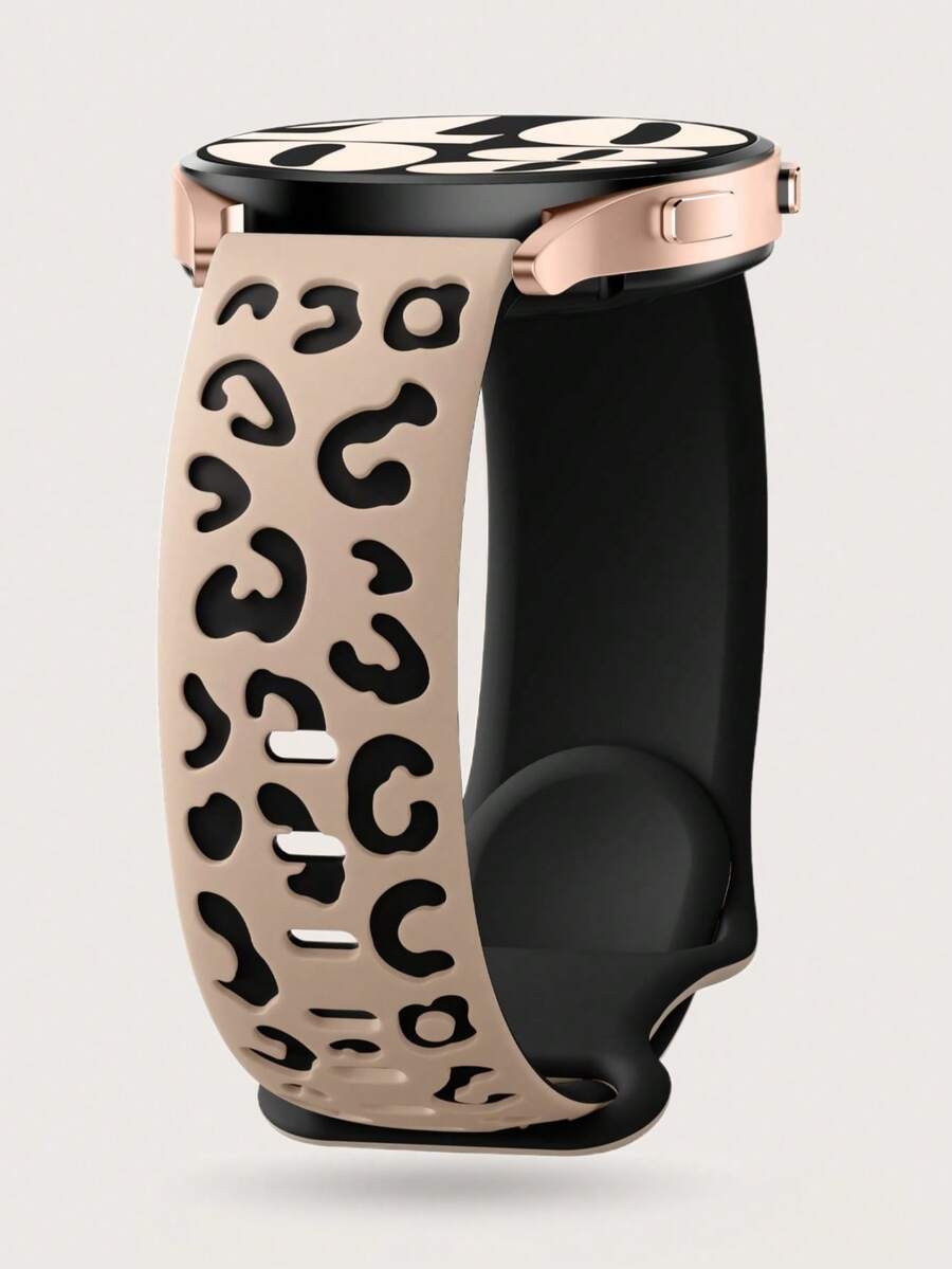 20mm dvobojna silikonska narukvica za sat sa cvetnim reljefom, kompatibilna sa Samsung Galaxy Watch 7 6 5 4 40mm 44mm/5 Pro/6 Classic 47mm/Watch 4 Classic/Active 2, 45mm/Watch 3/Watch 4 Classic 42mm 46mm Watch 6 47mm 43mm