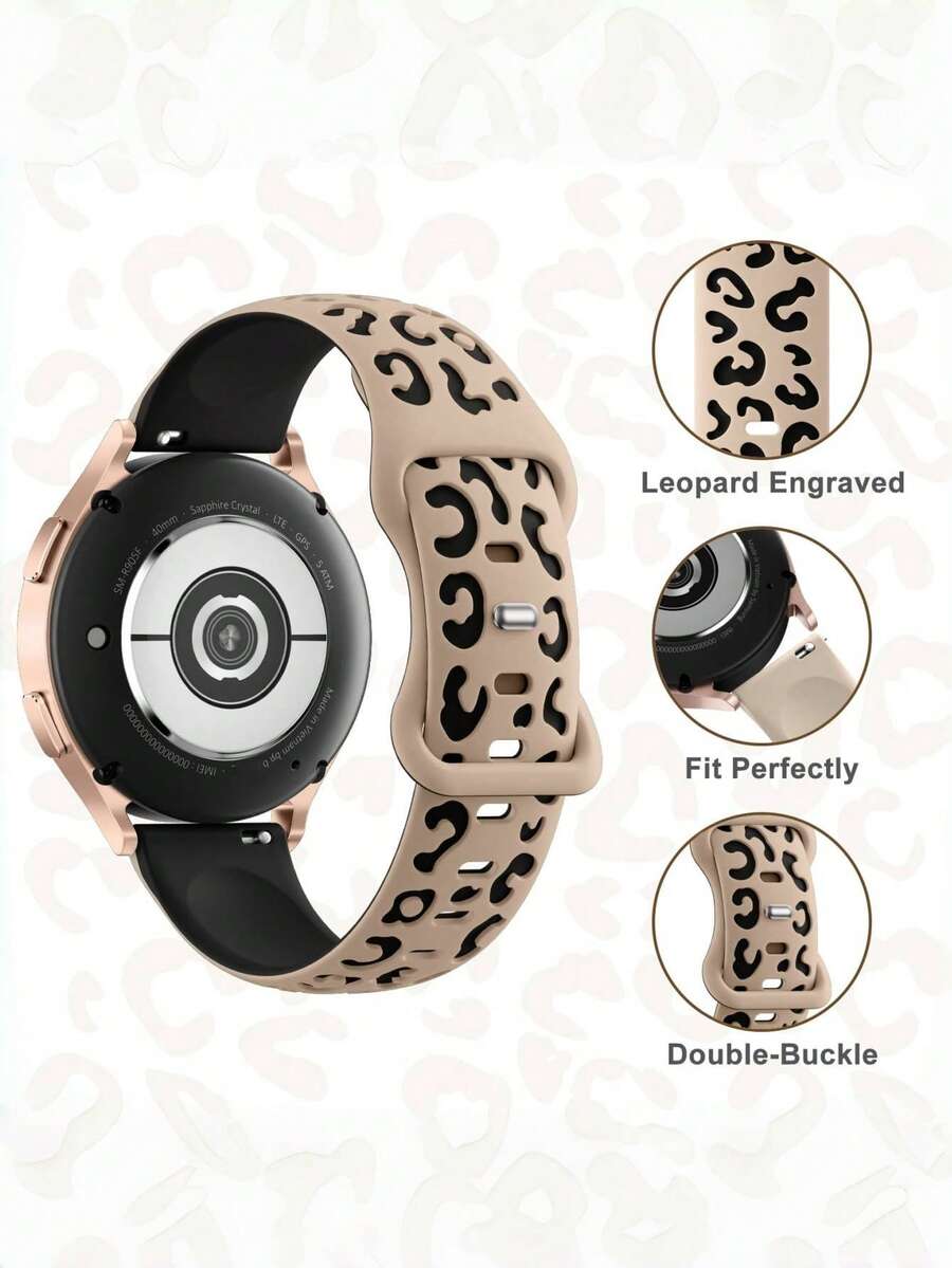 20mm dvobojna silikonska narukvica za sat sa cvetnim reljefom, kompatibilna sa Samsung Galaxy Watch 7 6 5 4 40mm 44mm/5 Pro/6 Classic 47mm/Watch 4 Classic/Active 2, 45mm/Watch 3/Watch 4 Classic 42mm 46mm Watch 6 47mm 43mm