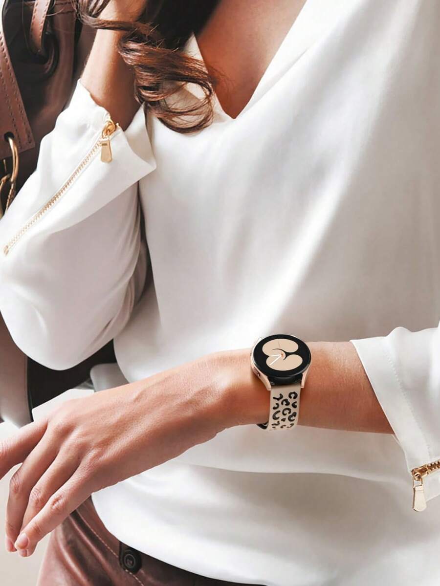 20mm dvobojna silikonska narukvica za sat sa cvetnim reljefom, kompatibilna sa Samsung Galaxy Watch 7 6 5 4 40mm 44mm/5 Pro/6 Classic 47mm/Watch 4 Classic/Active 2, 45mm/Watch 3/Watch 4 Classic 42mm 46mm Watch 6 47mm 43mm