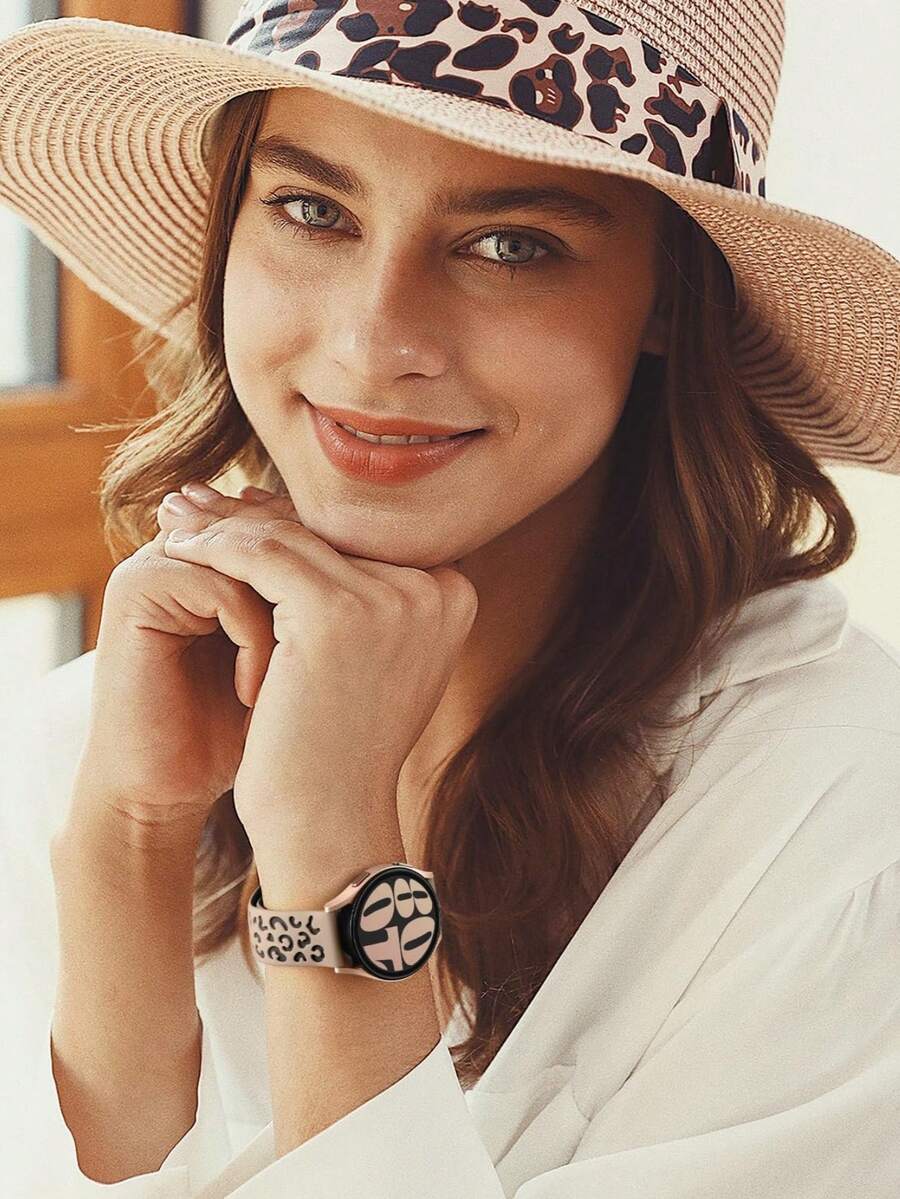 20mm dvobojna silikonska narukvica za sat sa cvetnim reljefom, kompatibilna sa Samsung Galaxy Watch 7 6 5 4 40mm 44mm/5 Pro/6 Classic 47mm/Watch 4 Classic/Active 2, 45mm/Watch 3/Watch 4 Classic 42mm 46mm Watch 6 47mm 43mm