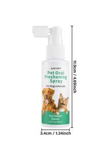 GJYC PET 2.03 Fl Oz Ice Cream Flavored Breath Spray For Dogs And Cats, Instant Fresh Breath, No Brushing Required Teeth Cleaning Solution, Fights Plaque And Tartar, Removes Dog And Cat Odor