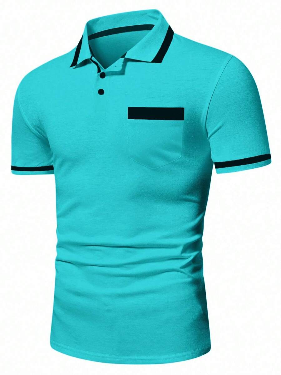 Muška formalna polo majica od pamuka sa kontrastnim detaljima