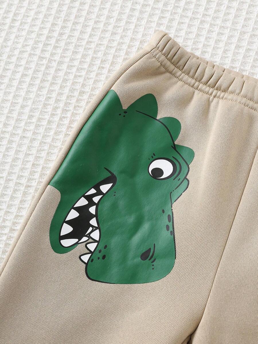 Set od 2 komada za bebe dečaka sa crtanom dinosaurus grafikom i kapuljačom