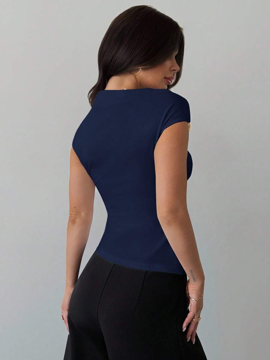 Asimetrična Uska Bela Majica, Elegantna