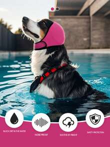 New Dog Calming Anxiety Wrap Head Collar, Anti-Fright, Anti-Thunder, Waterproof, Hook And Loop, Summer Swimming Waterproof Ear Cover