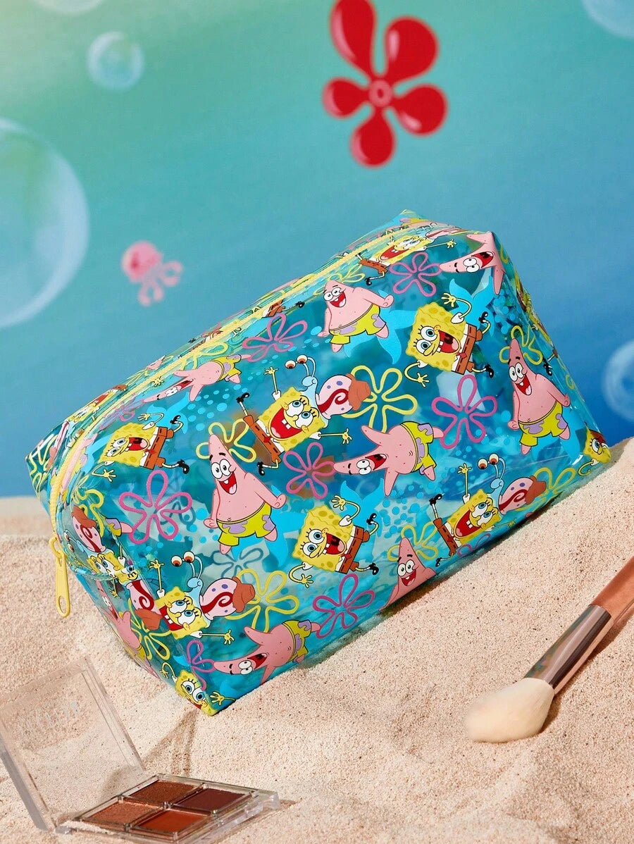 SpongeBob SquarePants  lagana PVC torbica za šminku sa printom crtanog lika i šljokicama